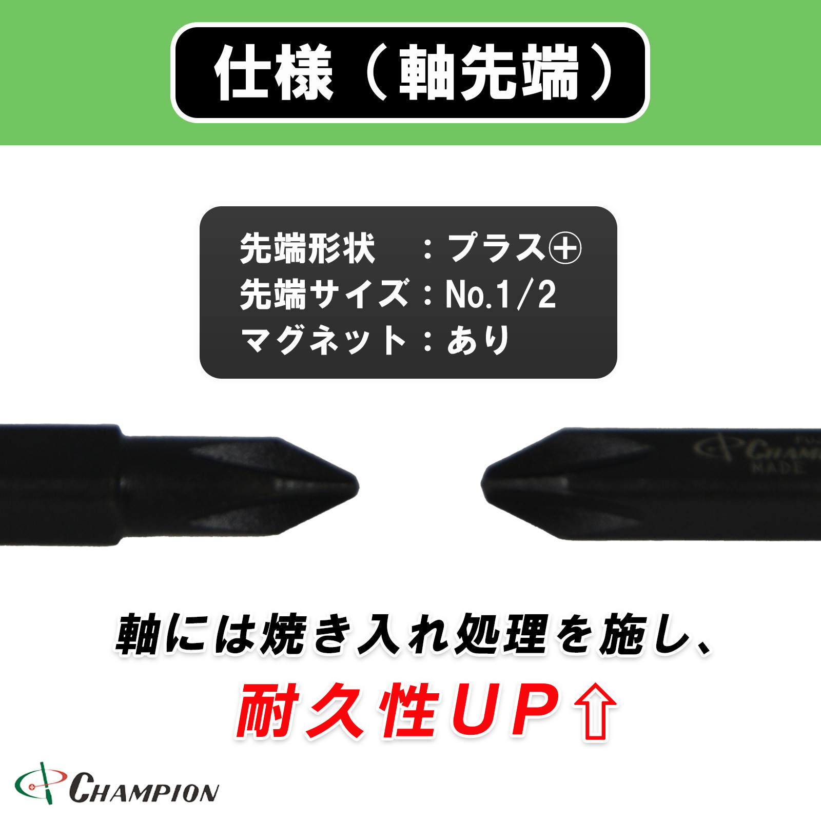 角軸差替スタビ―ドライバー 精密タイプ (+1/+2)×40 No.820