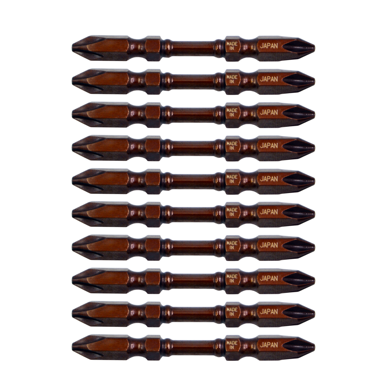 トーションビット +2×65 10本組 プラス 六角軸 No.CH-65ブラウン